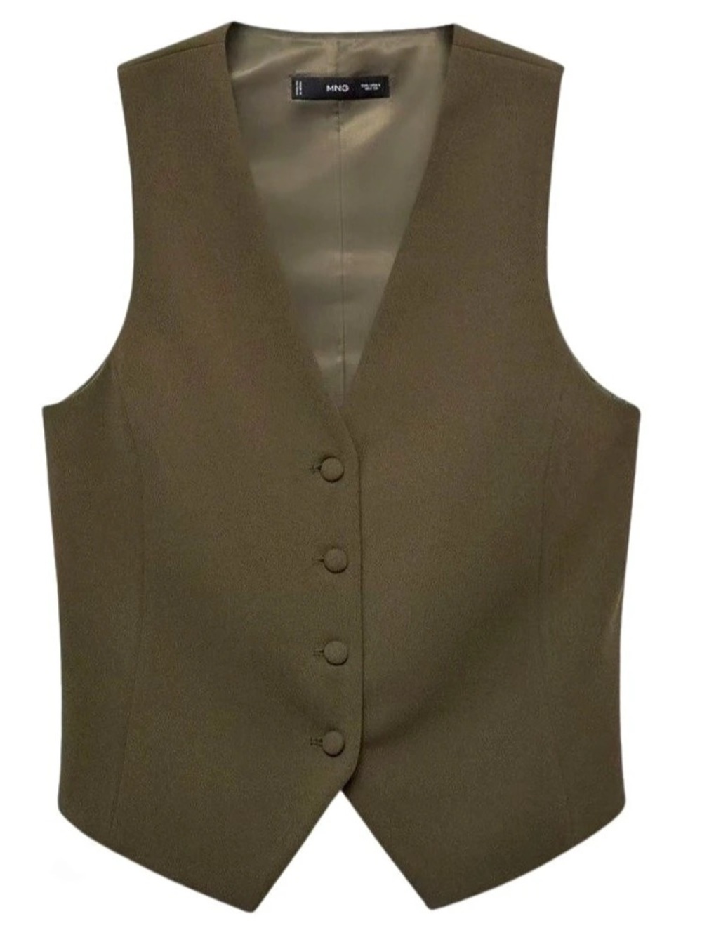 NWOT Mango (MNG) Women's Army Green Tailored Vest Waistcoat with Buttons (L)